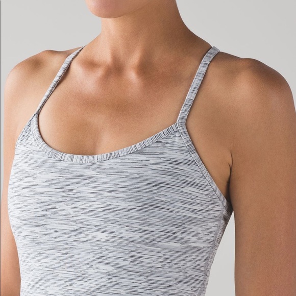 Lululemon Power Y Tank Gray/White Size 4 - Picture 3 of 5
